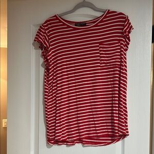 Striped Red and White Short Sleeve Tee